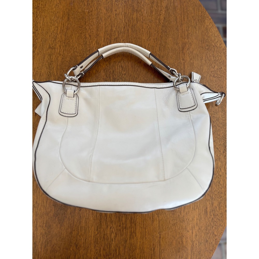 Coach Madison Woven Leather Lindsey Satchel White Crossbody Bag 19312 - Picture 2 of 12